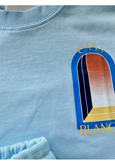 "casa Blanca" Baskılı Yazlık İkili Takım - Mavi