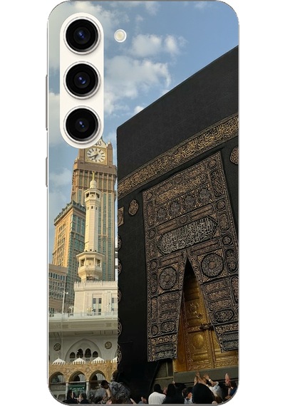 Samsung Galaxy S23 Uyumlu Manevi Huzur Kabe Kapısı Umre Baskılı Silikon Kılıf Renkli