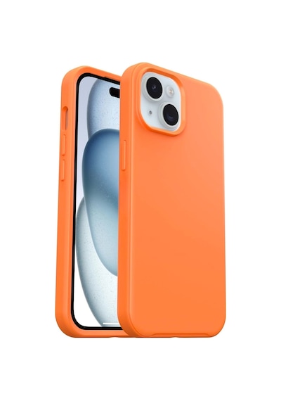 Apple Uyumlu iPhone 15  Silikon Kılıf - Pastel Renk Tonu Esnek Tam Koruma Kapak - Turuncu