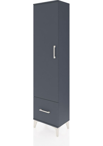 Arges Dolap Tek Raflı Tek Kapaklı Tek Askılı 44x30x182 Aytaşı-antrasit Antrasit