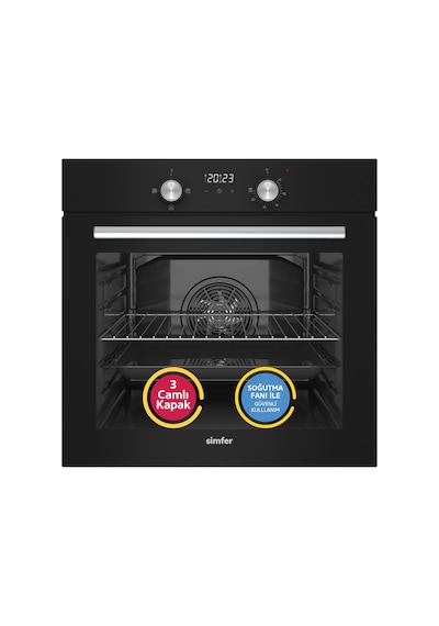 Simfer SB8203 Diamond 66 LT Ankastre Fırın Siyah