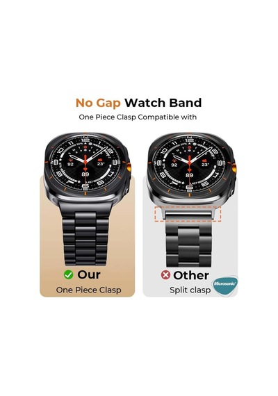 Samsung Galaxy Watch 8 40mm Metal Stainless Steel İçin Kordon Siyah Galaxy Watch 8 40mm İle Uyumlu Kordon - Siyah Çok Renkli
