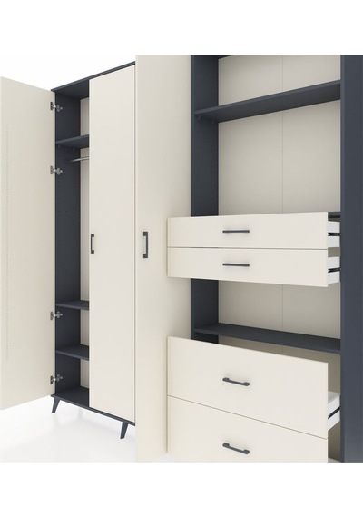 Arges Dolap 12 Raflı 4 Çekmeceli Tek Askılı 220x30x243 Antrasit-aytaşı/aytaşı Aytası/aytası Arges Dolap 12 Raflı 4 Çekmeceli Tek Askılı 220x30x243 Antrasit-aytaşı/aytaşı Aytası/aytası