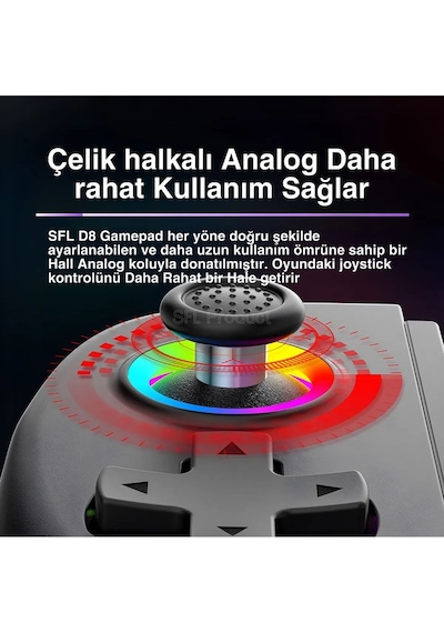 Bsp-d8 Bluetooth 5.2 Android/Apple Uyumlu iOS Tablet Telefon Mobil Telefon Tutucu Joystick Gamepad