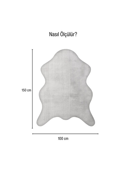 Çam Halı Poly Rpppost5001 Gri Peluş Post Şeklinde Halı-salon-antre-oturma Odası-yumuşak-kaymaz Taban-yıkanabilir