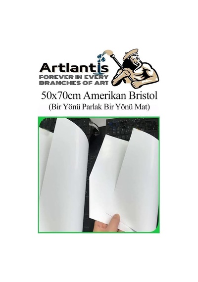 Ayrex Amerikan Bristol Karton 50x70 Cm 10 Adet 220 Gr Bir Tarafı Parlak Bir Tarafı Mat Kağıt Biristol Karton Genel