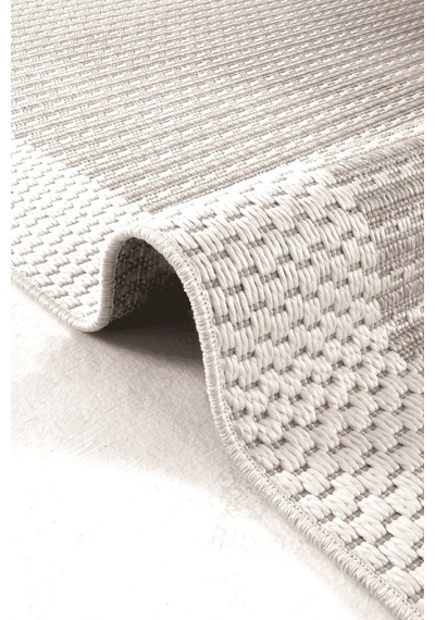 Hoom Rugs Lora 3211 Bej Çerçeveli Pamuk Taban Hav Toz Vermez Sisal Halı
