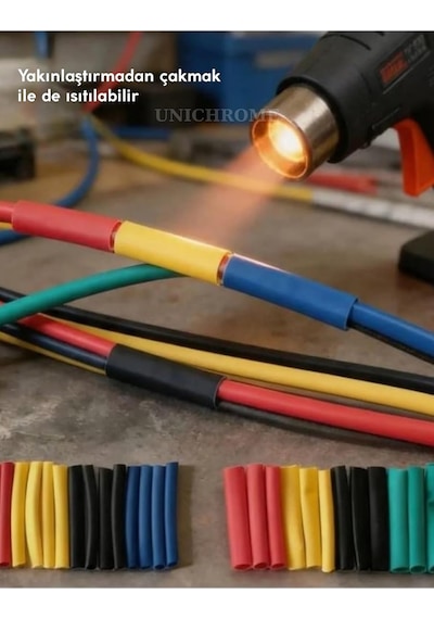 Zauss 140-164-530-750 Parça Heat Shrink Makaron Isıyla Daralan Kablo Tamir Seti 140 Parça