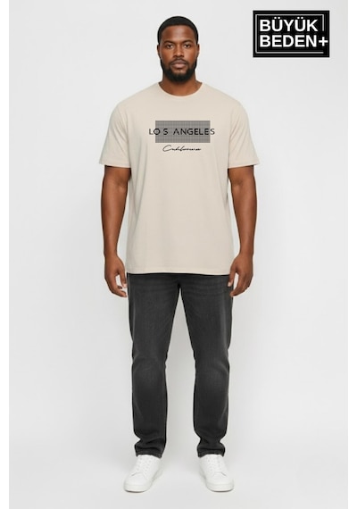 Superlife Erkek Büyük Beden Los Angeles Baskılı 3xl-6xl Bisiklet Yaka Tshırt Spr26bts510-18 Bej Superlife Erkek Büyük Beden Los Angeles Baskılı 3xl-6xl Bisiklet Yaka Tshırt Spr26bts510-18 Bej