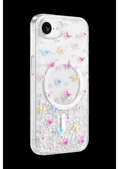 Onegif Apple iPhone Uyumlu 17e Misk Simli Magsafe Kapak - Desen 4 Bz8683140940201