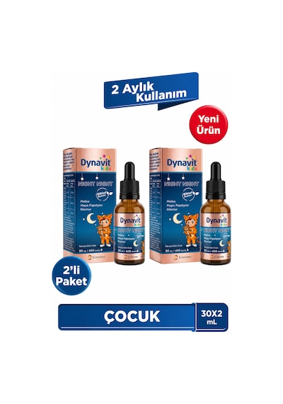 Dynavit Kids Night Night Damla 30ml X2 Çocuklar Için Melisa, Mayıs Papatyası, Ihlamur - Uyku