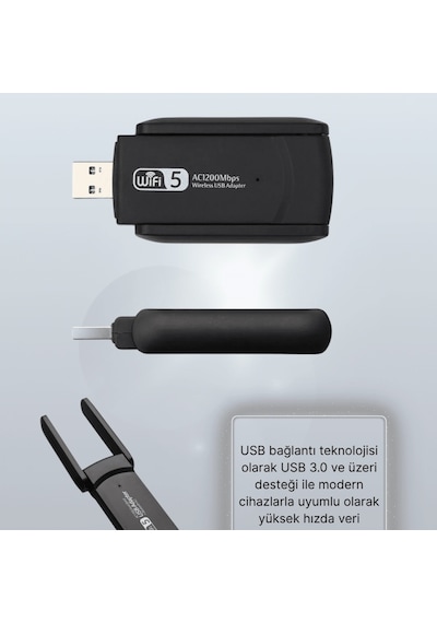 Ac1200 Usb Wifi Adaptör Taşınabilir Kablosuz Bağlantı Çözümü 92635461