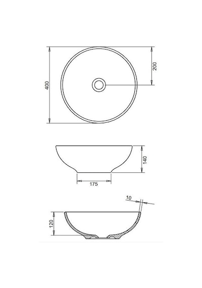 Toledo Çanak Lavabo 40cm Turavit - Mat Siyah Diğer