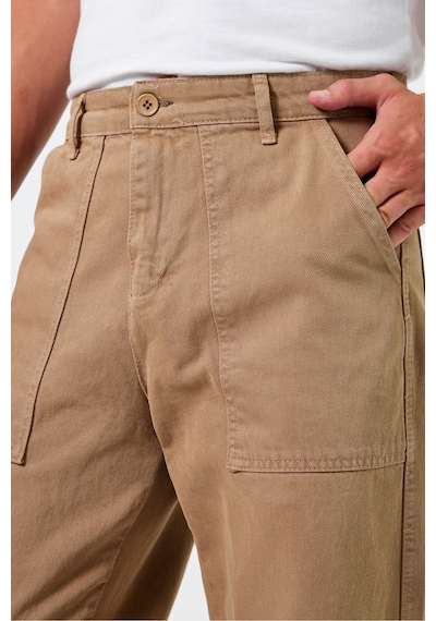 Tarz Cool Erkek Düz Baggy Jean Pantolon Vizon