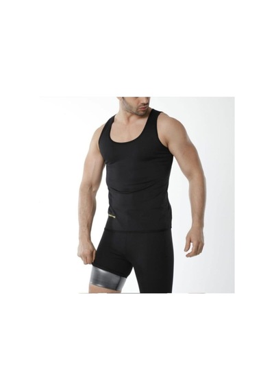 Sweet Sauna Orjınal Fitform Spor Erkek Siyah Düz Termal Şort Atlet Takımı Siyah