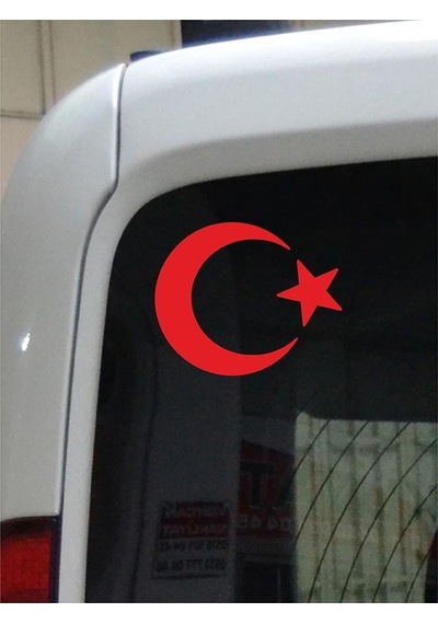 Ay Yıldız Folyo Kesim Etiket Kırmızı 15 Cm