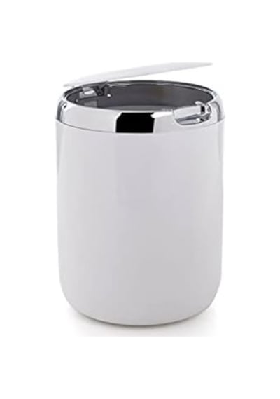 Plastik Kapaklı Pasifik Çöp Kovası 3lt 15,5 X 20 Cm Beyaz 10l Siyah