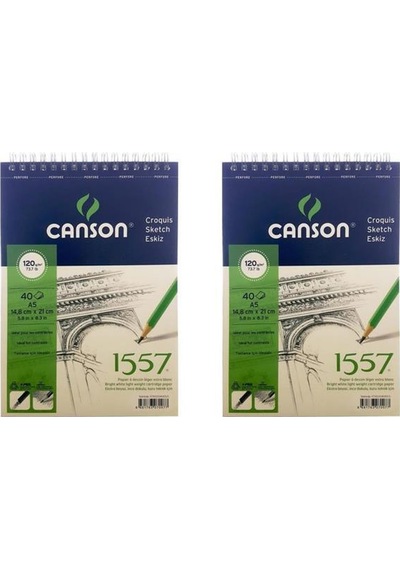 Canson 1557 Eskiz Defteri 120Gr. 40 Yaprak. A5 2'Li