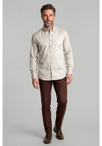 Bisse Casuel Regular Fit Spor Pamuk Bej Erkek Gömlek Gmgbr2023001 D07