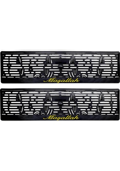 Maşallah Yazılı Plastik Plakalık Plaka Altlığı Çıtalı 2& 39li Sarı