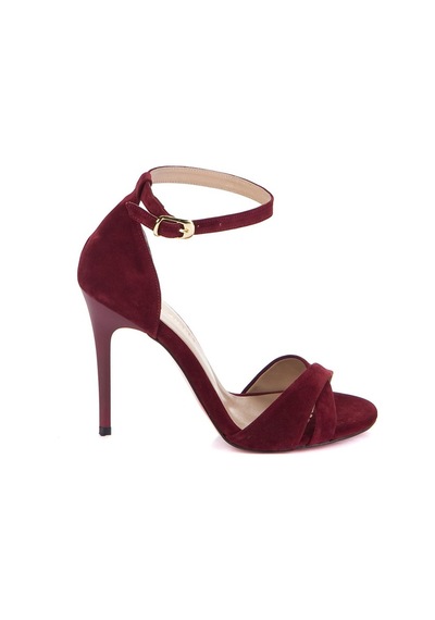 Fox Shoes Bordo Süet Kadın Topuklu Ayakkabı 7749113702