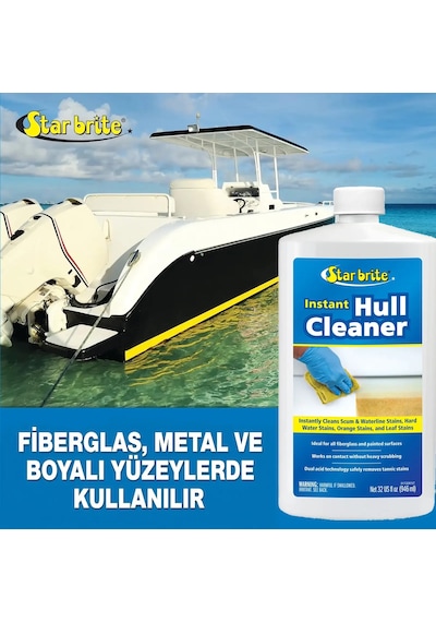 Starbrite - Hızlı Tekne Gövde Temizleyici 950 Ml : Tehlikeli Asit İçermeyen Güvenli Formülle Su Hattı Sararmalarına Ve Pas Lekelerine 2 Dakikada Son