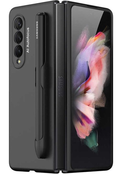 Galaxy Z Fold 3 Kılıf Zore Espen Kalem Yuva Tasarımlı Kılıf Siyah