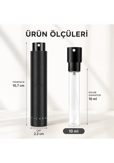Tr Parfüm Şişesi 10 Ml 3'lü Set Cep Parfüm Şişesi Doldurulabilir Parfüm Doldurma Şişesi Seyahat Boy Parfüm Ş