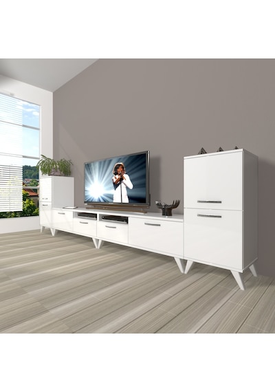 Decoraktiv Eko 9200 Mdf Retro Tv Ünitesi Tv Sehpası Beyaz