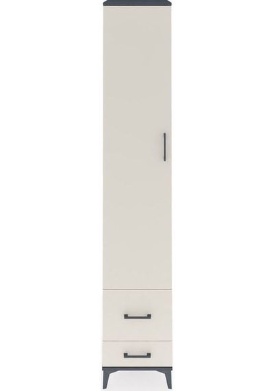 Hyperion Dolap 5 Raflı 2 Çekmeceli Tek Kapaklı 44x44x243 Antrasit-aytaşı Antrasit