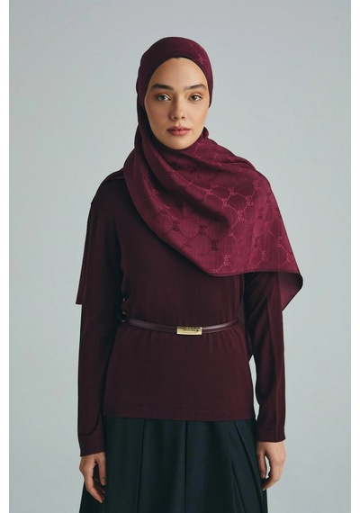 Maisa Neda Pamuk İpek Şal 70 190 Cm - Bordo 8385