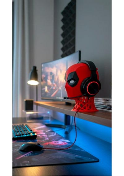 Sincara Home Deadpool Kulaklık Standı Kırmızı