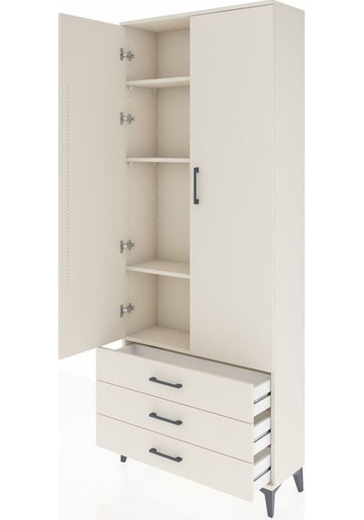 Arges Dolap 4 Raflı 3 Çekmeceli 2 Kapaklı 88x30x221 Aytaşı-ay... Aytaşı