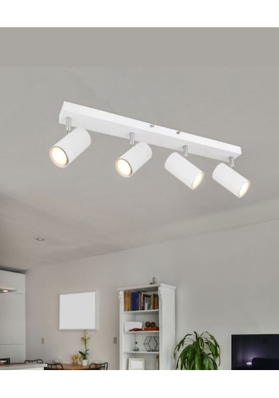 Mylights Demet Habek Beyaz Modern Panasonic Ampullü Gün Işığı Ledli Hareketli Başlıklar Modern Spor Spot Led Avize Beyaz