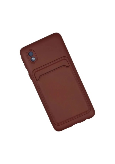 Jenerik Samsung Galaxy Uyumlu A01 Core Kılıf Kelvin Kartvizitli Silikon - Bordo