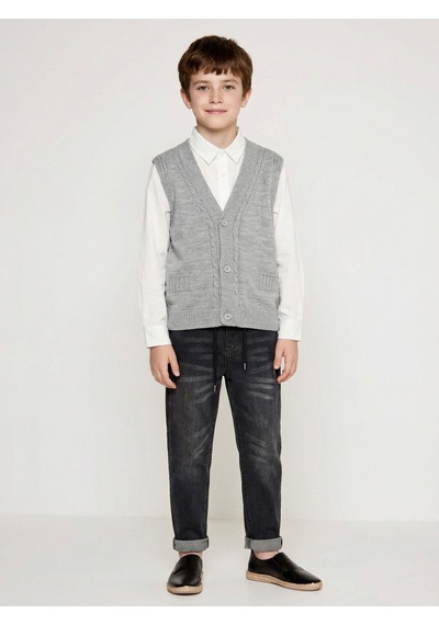 Xo Kids Erkek Çocuk 4lü Alt Üst Takım 6-9 Yaş 13202 Gri