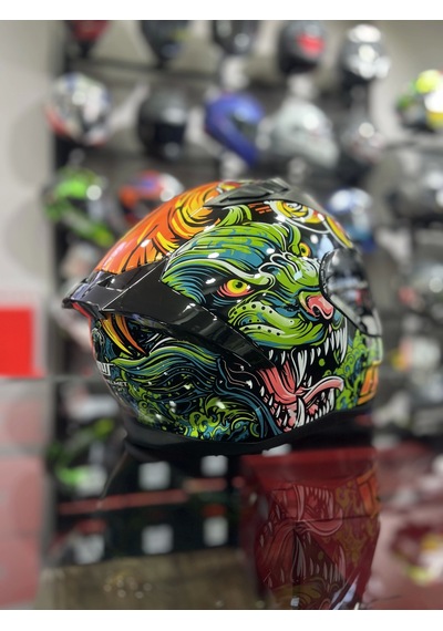 Mts 801 Azure Kapalı Kask Turuncu - Yeşil