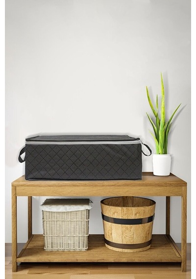 Adarya Home 6 Adet Kapitone Desenli Bazaaltı Hurç 60x40x22 Gri