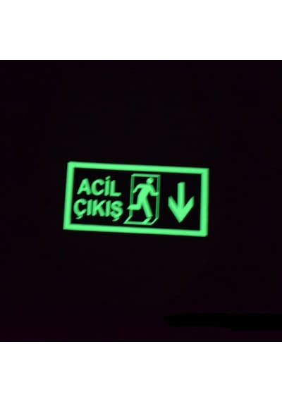 Fosforlu Yön Levhası | Acil Çıkış Aşağı Ok