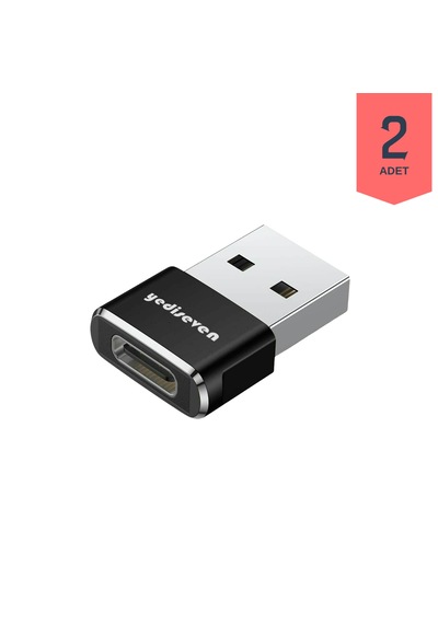 Usb A To Type C Dönüştürücü Adaptör Yeni Nesil Şarj Kablo Çevirici Siyah 2 Adet Siyah