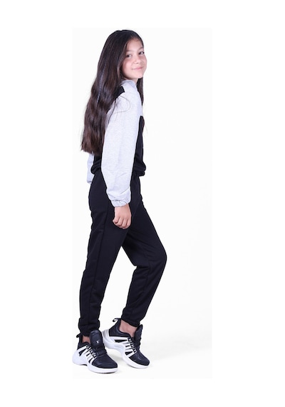 Panios Kids Kız Çocuk Fileli Baskılı Eşofman Takımı Siyah