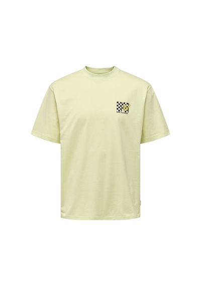 Only Erkek O Yaka T-shirt 22029523 Limon