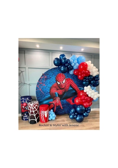 Pastel Gece Mavisi Kırmızı Makaron Mavi ve Beyaz Balon Zinciri 100 Adet Mix