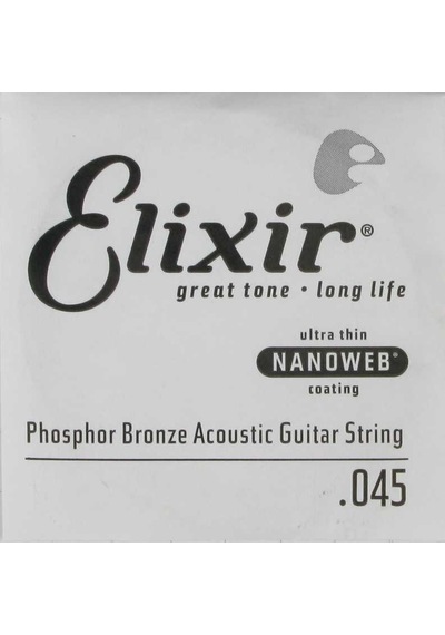 Elixir 14145 Nanoweb Phosphor Bronze Tek Akustik Gitar Teli 45