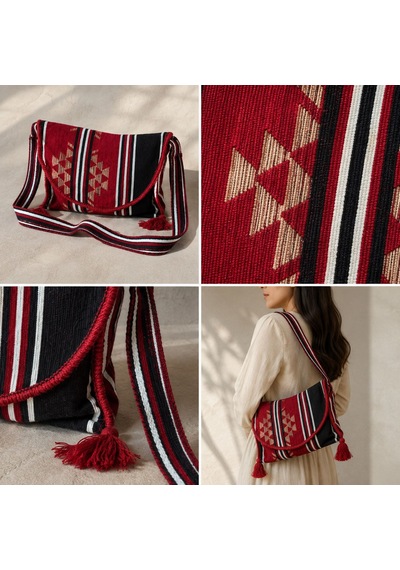 Bk Gift El Yapımı Otantik Türk Kilim Omuz Çantası -11, Günlük, Kitap, Tablet, Plaj Ve Seyahat Çantası Çok Renkli