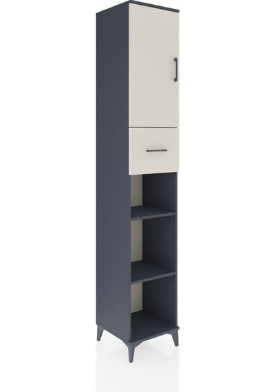 Hyperion Dolap 5 Raflı Tek Çekmeceli Tek Kapaklı 44x44x243 An... Antrasit