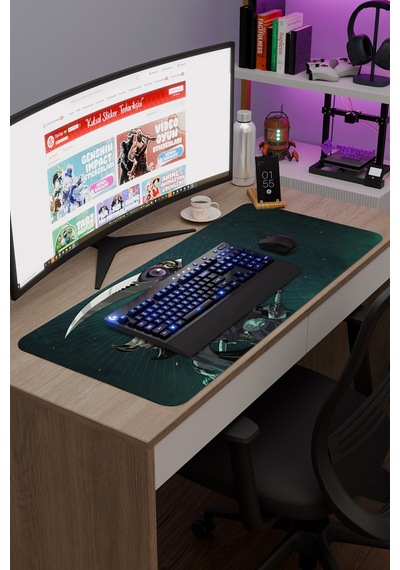 Hades Kaymaz Dikişli Kauçuk Oyuncu Mousepad V5 - 90x40 Xxl Gaming Mouse Pad Fare Altlığı