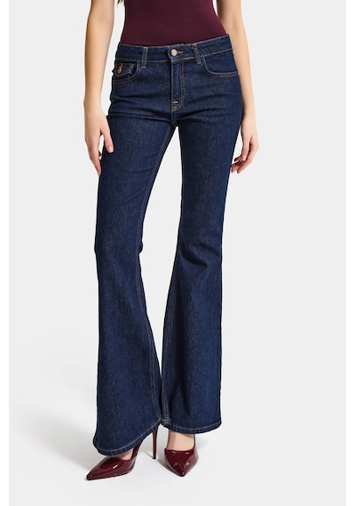it's basic Kadın İndigo Selvedge 7s6-50 Sln05 Flare Fit Esnek Kumaş Denim Jean