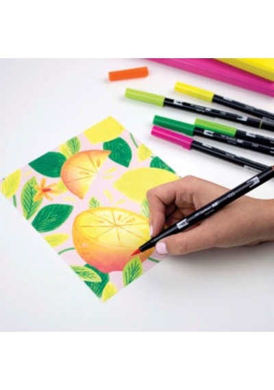 Tombow Ab-T Dual Brush Pen G.Kalemi Seti 10 Renk 56196 Citrus
