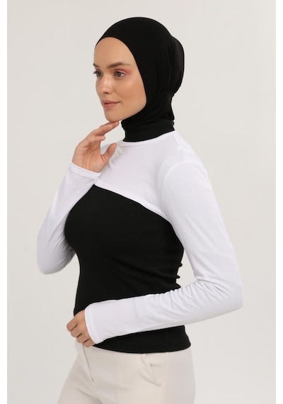 Altobeh Sıfır Yakalı Boyunluklu Kolluk Beyaz Çok Renkli